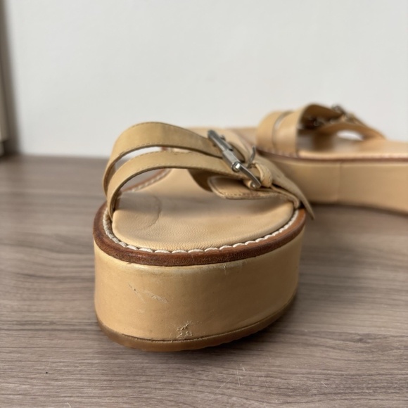 Ann Demeulemeester Sandals Platform Leather *Vintage* Beige 7.5 us Women's❤️ - Picture 7 of 14